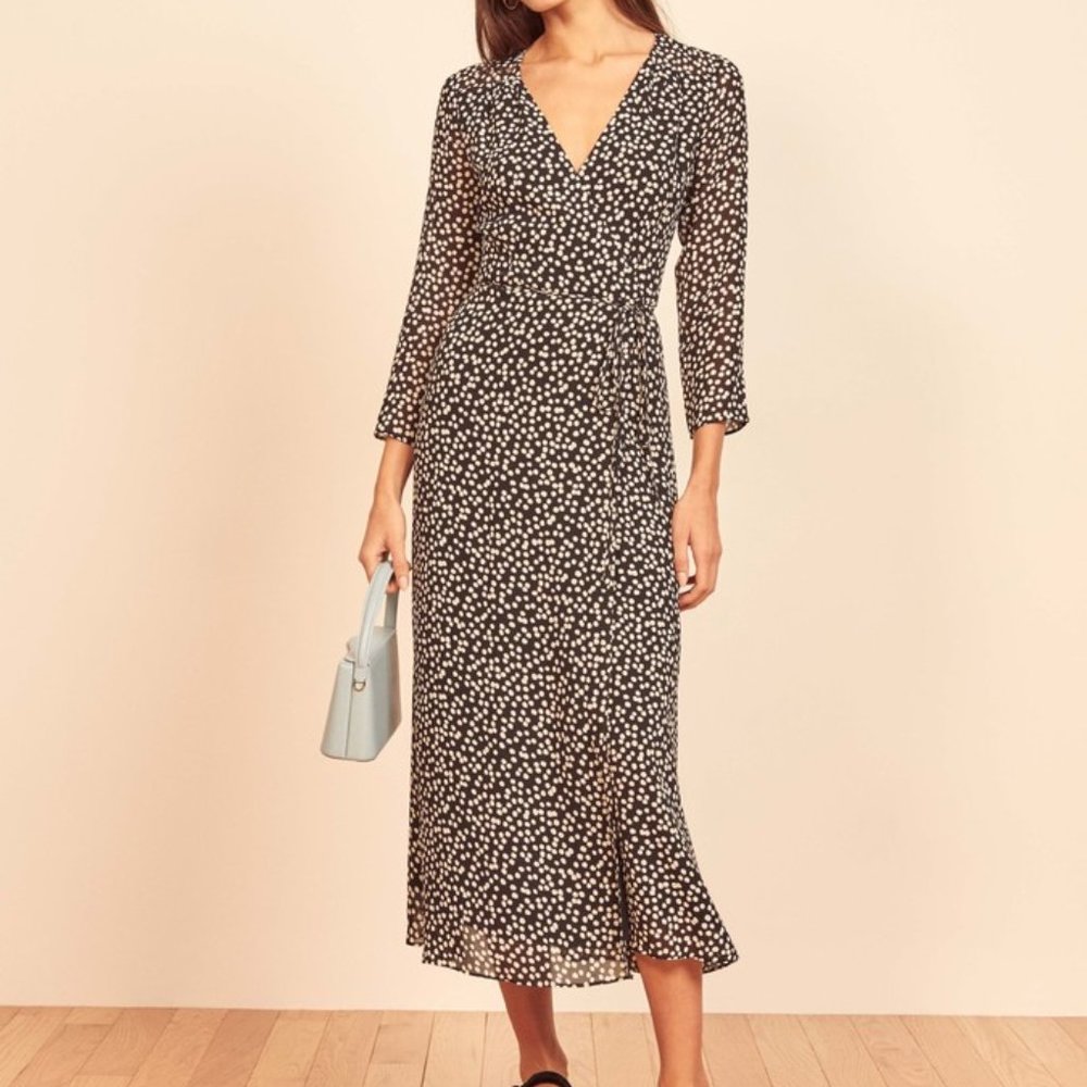 Reformation Black Alessandra Wrap Dress- NWT